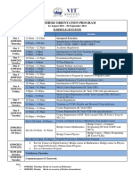 Fresher Orientation Schedule 2021