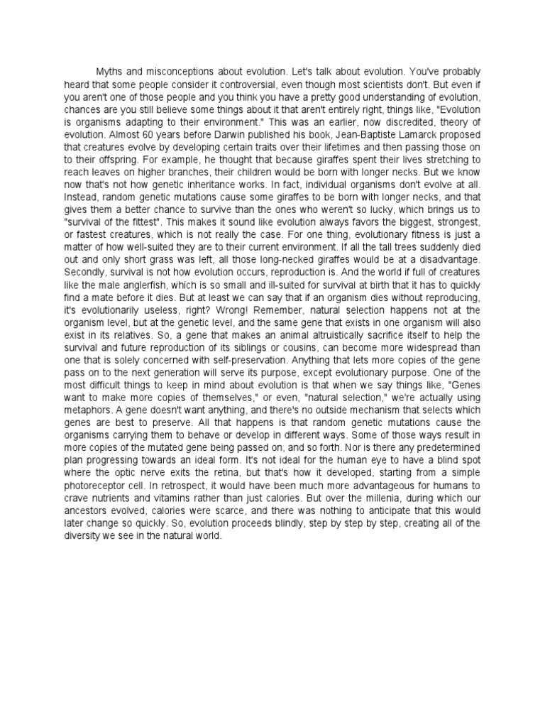 Debunking Common Myths And Misconceptions About Evolution While