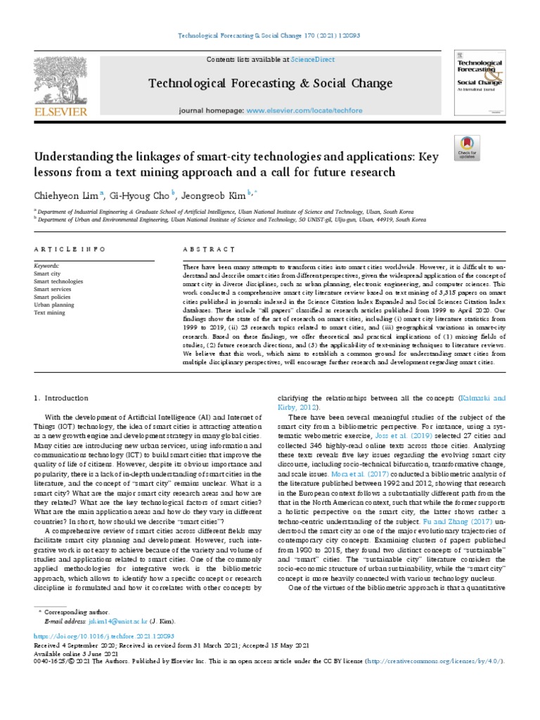 Technological Forecasting & Social Change | PDF | Internet Of Things ...