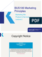 BUS106 Marketing Principles: Marketing Mix: Product & Services