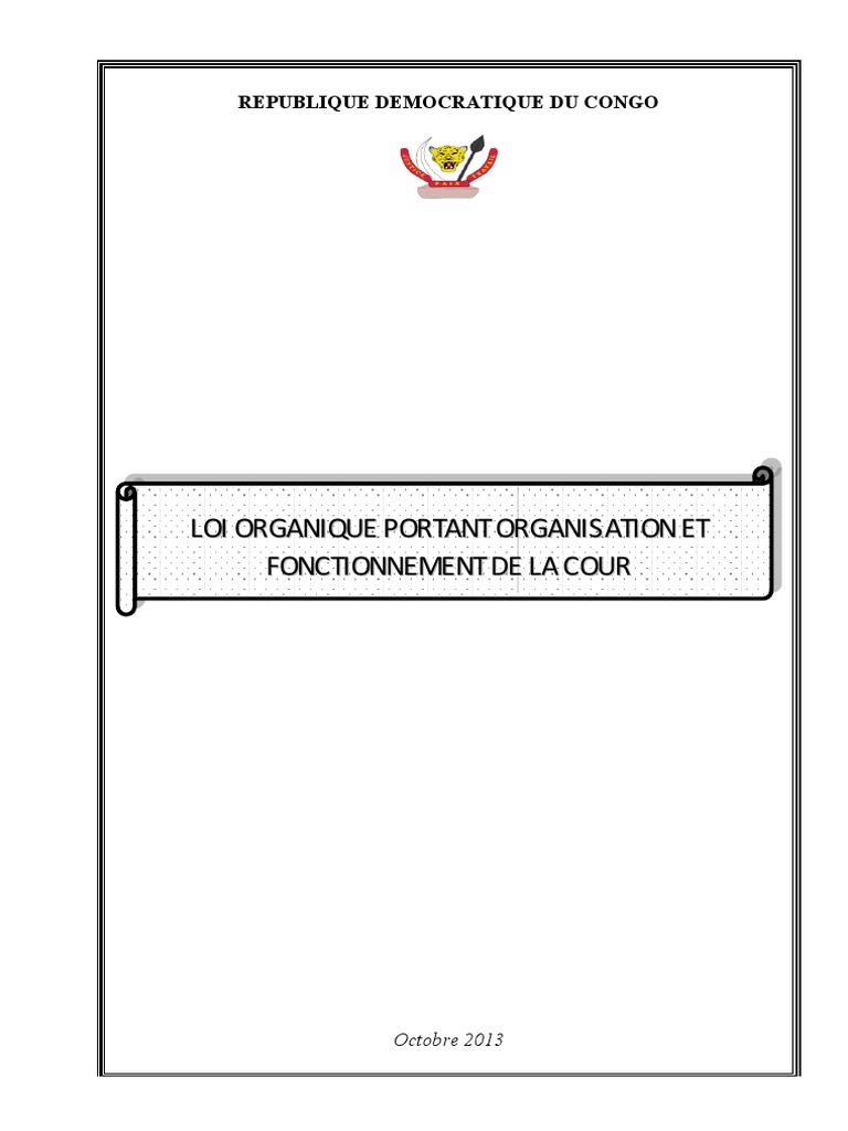 Loi sur la Cour Constitutionnelle RDC | PDF | Magistrat | Législation