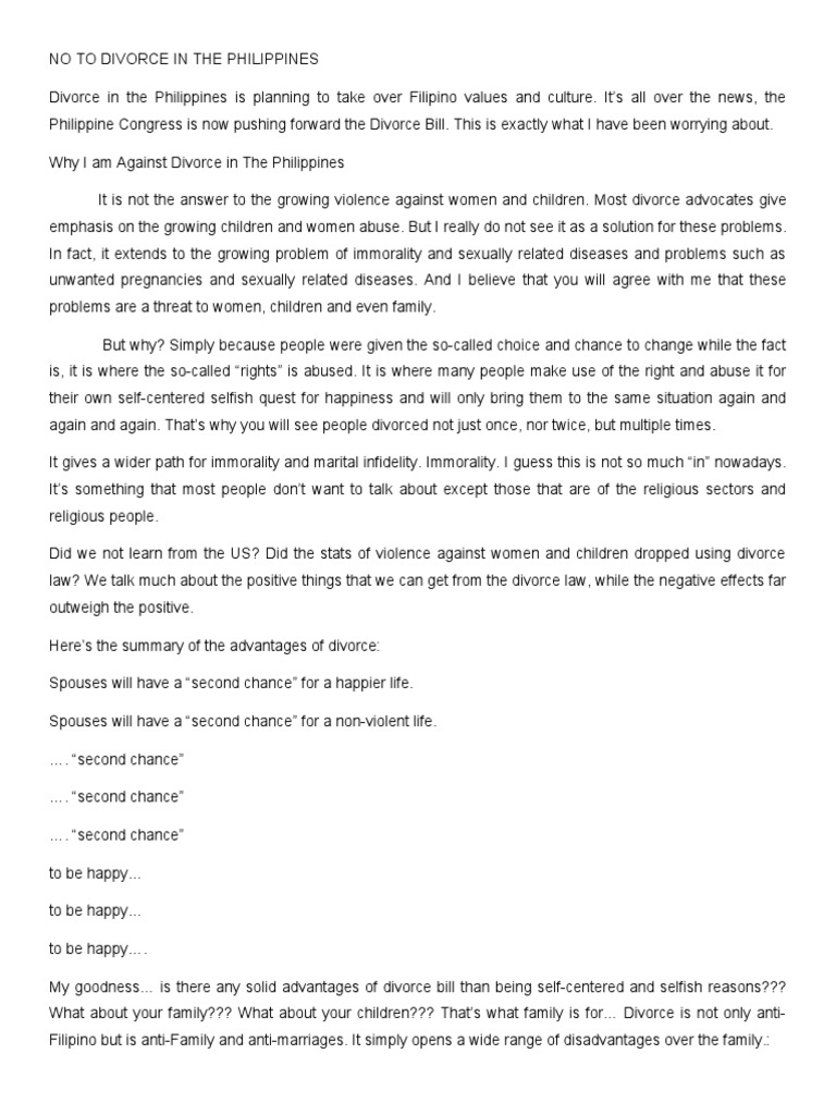 Speech Communication Final Speech PDF Divorce Wife