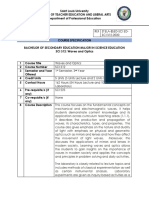 Silva - Sci 312 Course Specification