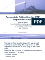 Parametric Estimation For ERP Implementations