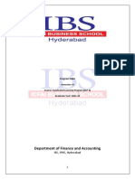 Department of Finance and Accounting: IBS, IFHE, Hyderabad