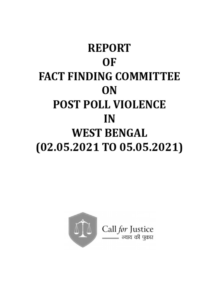 West Bengal Post-Poll Violence Report | PDF | Justice | Crime & Violence