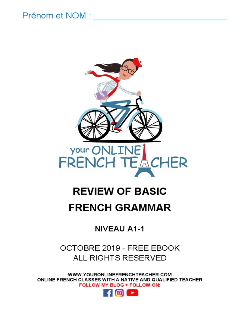 FREE EBOOK 1 Review of French Basic Grammar YOUR ONLINE FRENCH TEACHER ...