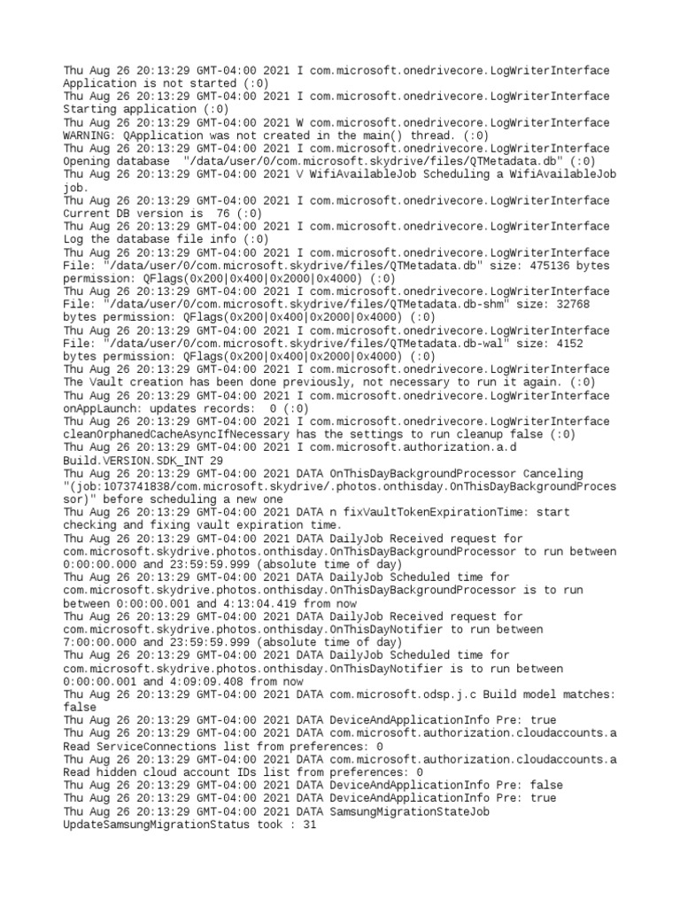 OneDrive Core Application Log Insights | PDF | Cache (Computing ...