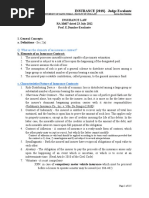 Insurance Notes