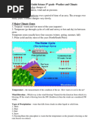 Study Guide Science 5 Grade - Weather and Climate Weather-The Day To Day Changes of