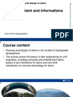 Planning and Design of Dams, Week 1 Course Content and Informations