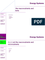 3.1.1 List The Macronutrients and Micronutrients: Energy Systems