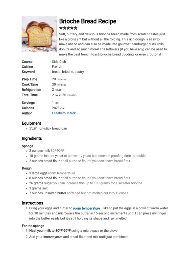 Brioche Bread Descargar gratis PDF Breads Butter