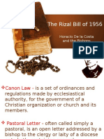 The Rizal Bill of 1956: Horacio de La Costa and The Bishops