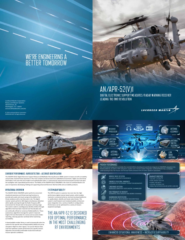 Lockheed Martin Brochure of APR-52 Electronic Warfare Aircraft | PDF ...
