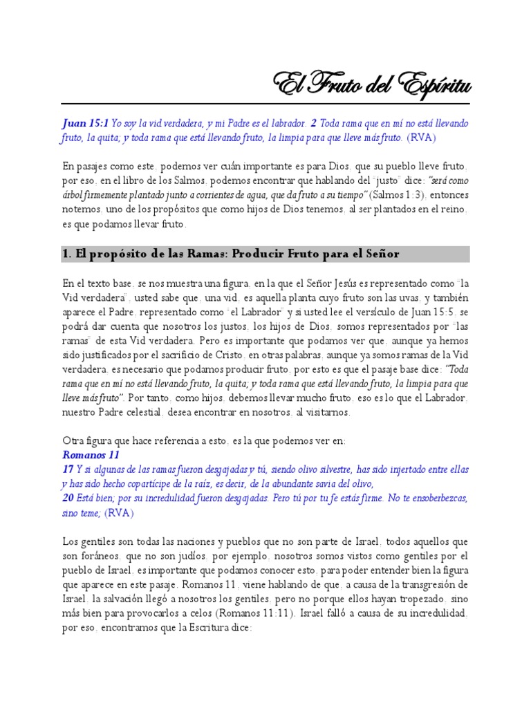 Fruto del Espíritu y Permanencia en Cristo | PDF | Cristo (título) | Amor