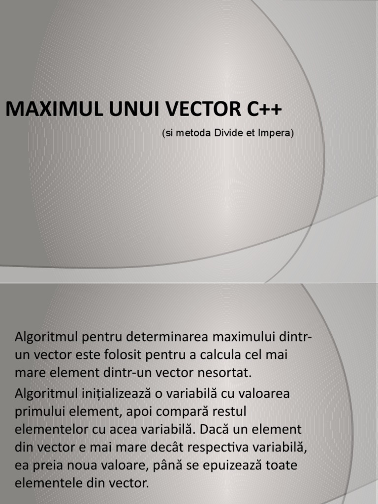 Maximul Unui Vector C++ | PDF