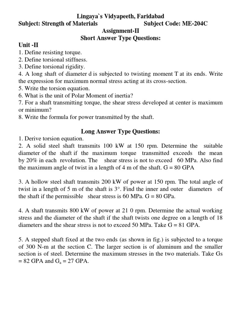 Mechanical Engineering Assignment | PDF | Teaching Methods & Materials ...