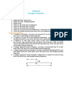 Strength of Materials Assignment Questions