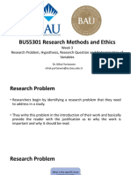 BUS5301 Research Methods and Ethics
