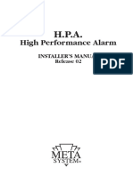 High Performance Alarm: Installer'S Manual