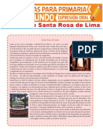 Lectura de Santa Rosa de Lima Para Segundo Grado de Primaria