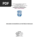 Trabajo de indicadores de desempeño en el Sector Público venezolano. Administración y Gerencia Pública