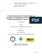 Triage Decisions, Shared Decision Making and Advanced Care Planning For COVID-19 Situation: A Guidance Document For Levels 2 & 3 Hospitals