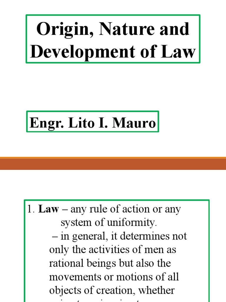 1 Origin Nature and Development of Law - PPTX Version 1 | PDF | Supreme ...