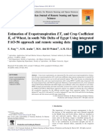 Estimación de La Evapotranspiración ETC y Coeficiente de Cultivo KCde Trigo, en El Sur Del Delta Del Nilo de Egipto Uso de La FAO-56 Enfoque Integrado y Remoto de Detección de Datos