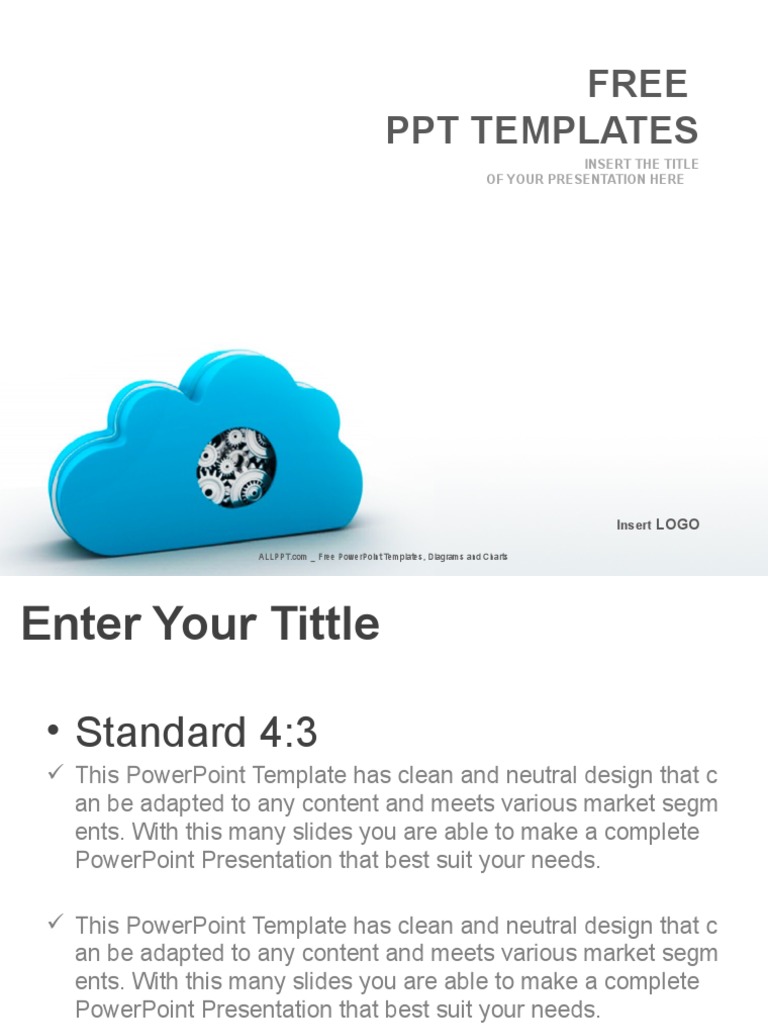 Cloud Computing Business PowerPoint Templates Standard | PDF