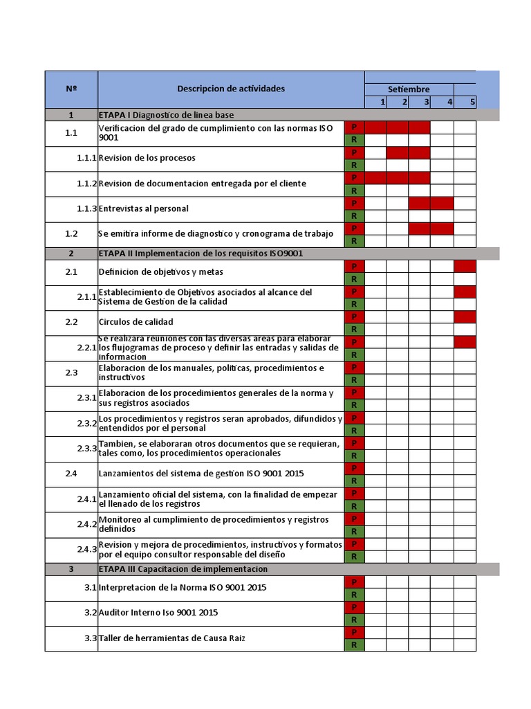 Cronograma de Implementacion | PDF | Auditoría | Procesos de negocio