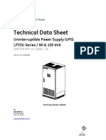 Technical Data Sheet for GE Critical Power LP33U Series 80-100 kVA UPS