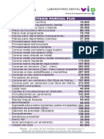 Tarifas Laboratorio Dental 2020