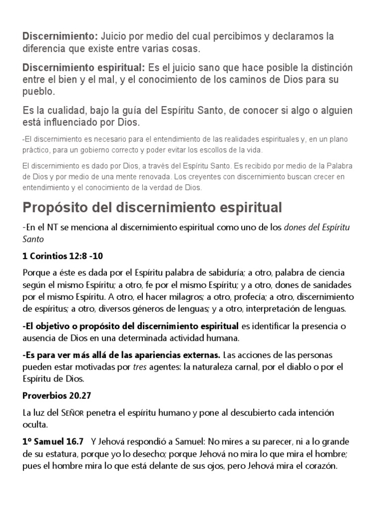 Desarrollo del Discernimiento Espiritual | PDF | espíritu Santo | Alma