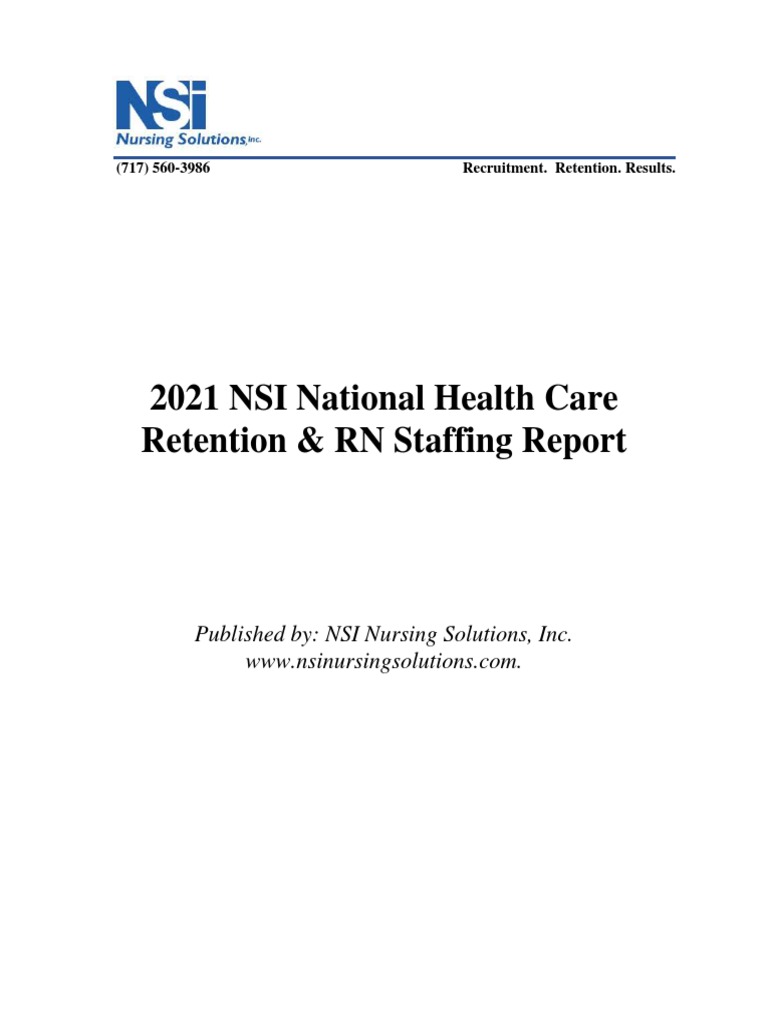 NSI National Health Care Retention Report PDF Nursing Turnover