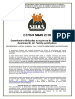 Questionario Familia Acolhedora - Censo SUAS 2019