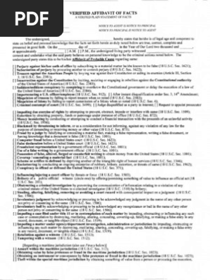 Verified Affidavit of Facts 1