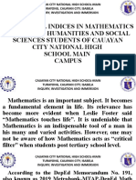 Attitudinal Indices in Math of Grade 11 HSS Students