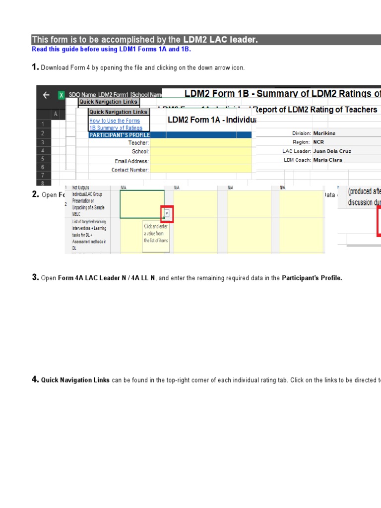 LDM2 Forms Guide for LAC Leaders | PDF | Learning | Communication