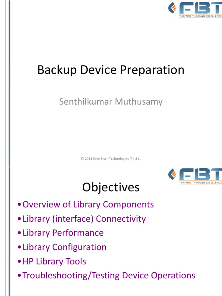 FBT - Backup Device Preparation | PDF | Computing | Computer Architecture