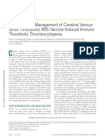 Diagnosis and Management of Cerebral Venous Sinus Thrombosis With Vaccine-Induced Immune Thrombotic Thrombocytopenia