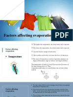 Factors affecting evaporation rate