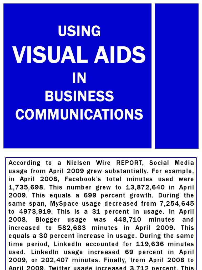 Using Visual Aids in Business Communications PDF Chart Graphics