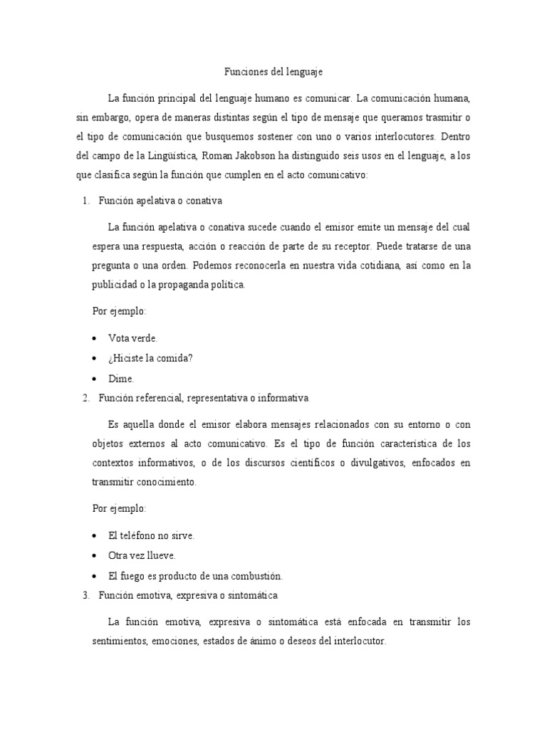 Funciones y Estructura del Lenguaje | PDF | Palabra | Comunicación