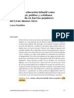 La Crianza y Educación Infantil Como Cuestión Social, Política y Cotidiana: Una Etnografía en Barrios Populares Del Gran Buenos Aires