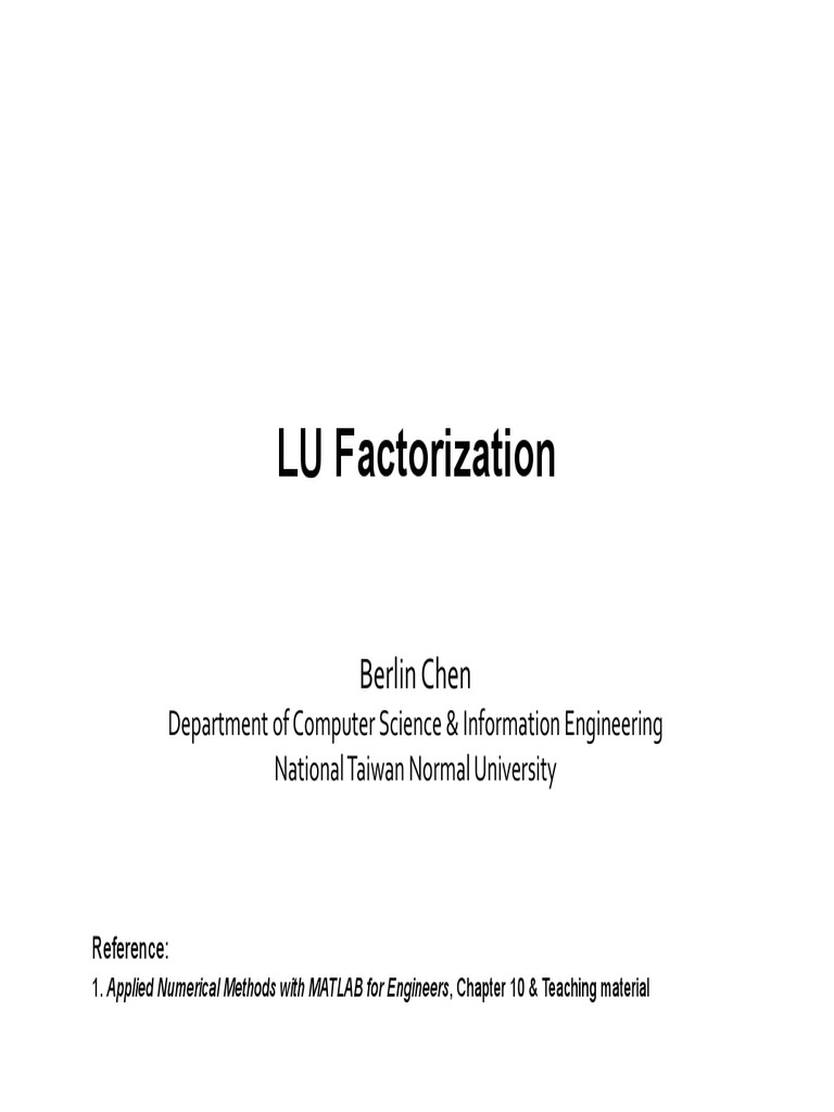 NM2012S-Lecture10-LU Factorization | PDF | Matrix (Mathematics ...