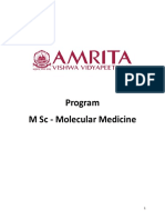 MSC Molecular Medicine Curriculum Amrita Vidyapeetham