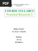 Course Syllabus: Practical Research 2