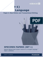 English Language Paper 2 Specimen Paper Set1